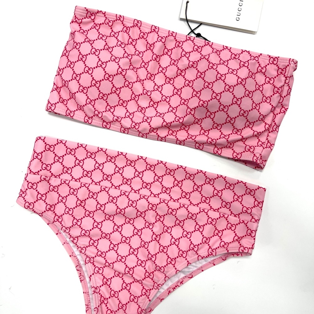Gucci Pink Logo Bandeau Bikini Set - from JENNA JAMESON'S Poshmark closet